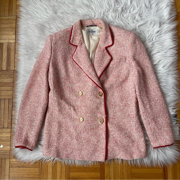 VALENTINO tweed vintage red blazer jacket - Picture 10 of 16